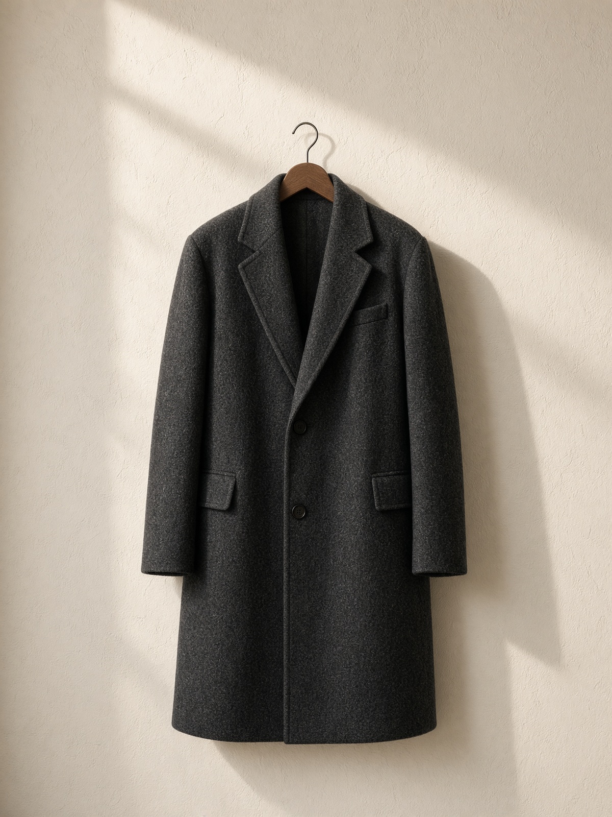 Charcoal wool overcoat