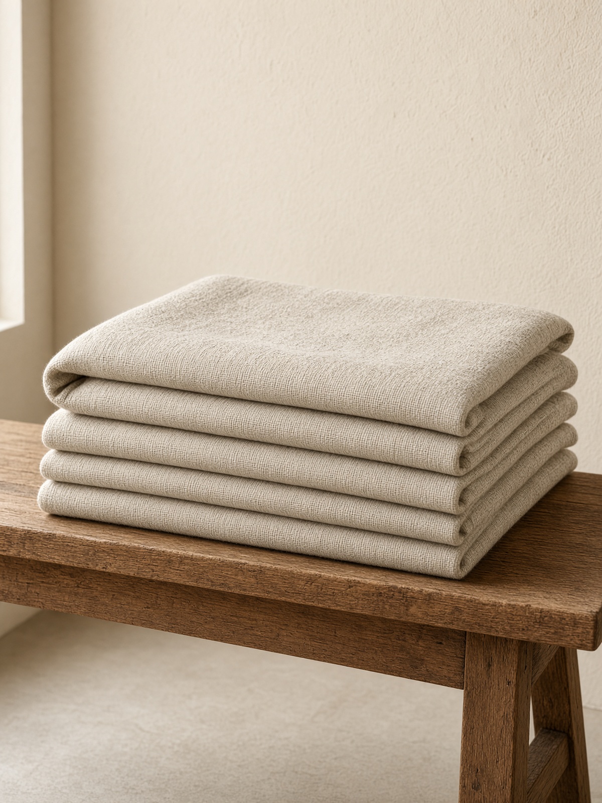 Oatmeal linen throw