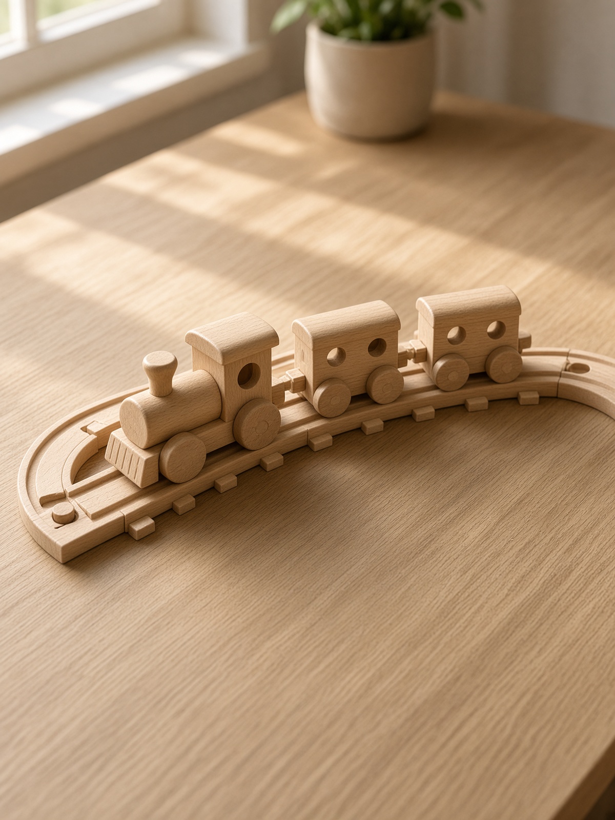 Wooden railway set